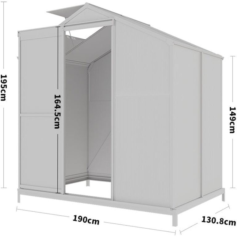 White Framed Garden Greenhouse with Vent