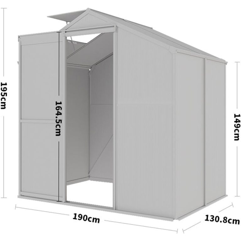 White Framed Garden Greenhouse with Vent