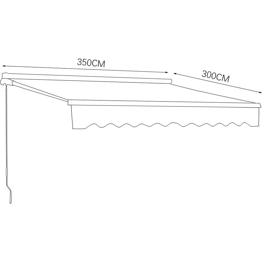Retractable Function Manual Patio Awning in Grey Color with Retractable Function - Which Shed?