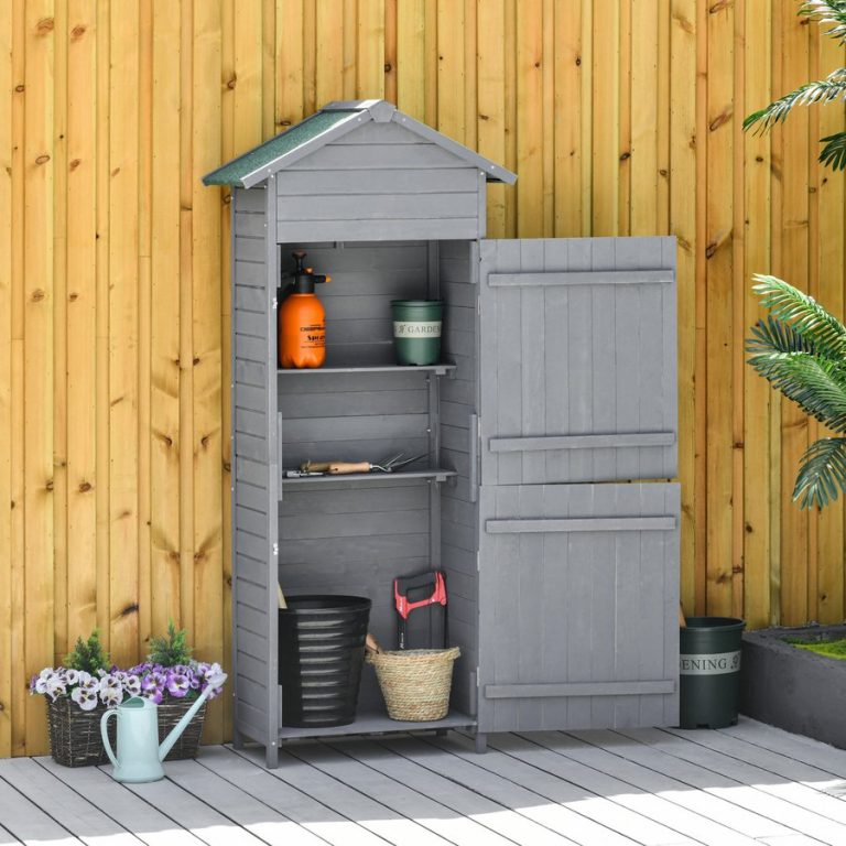 Wooden Shed Utility Timber Garden Storage - Grey