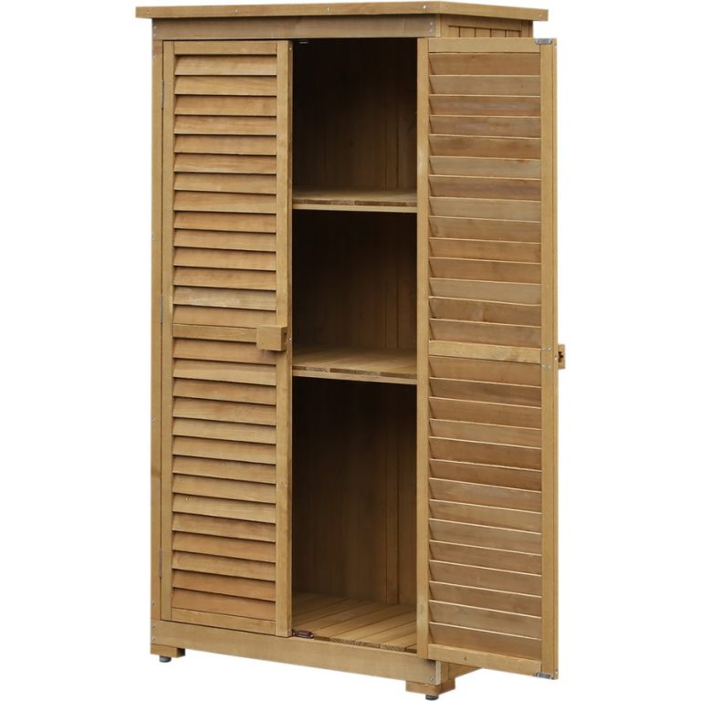 Outsunny 2.9x1.5ft Wooden Garden Storage Shed - Natural