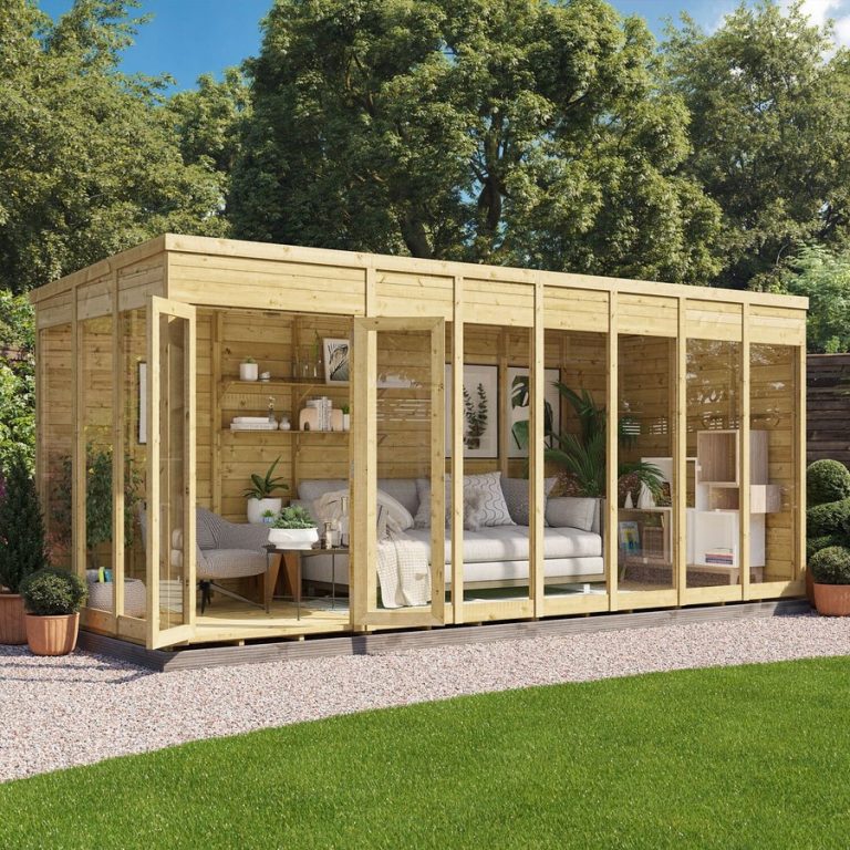 Switch Pent Tongue and Groove Summerhouse  - Wooden / 16x6 ft