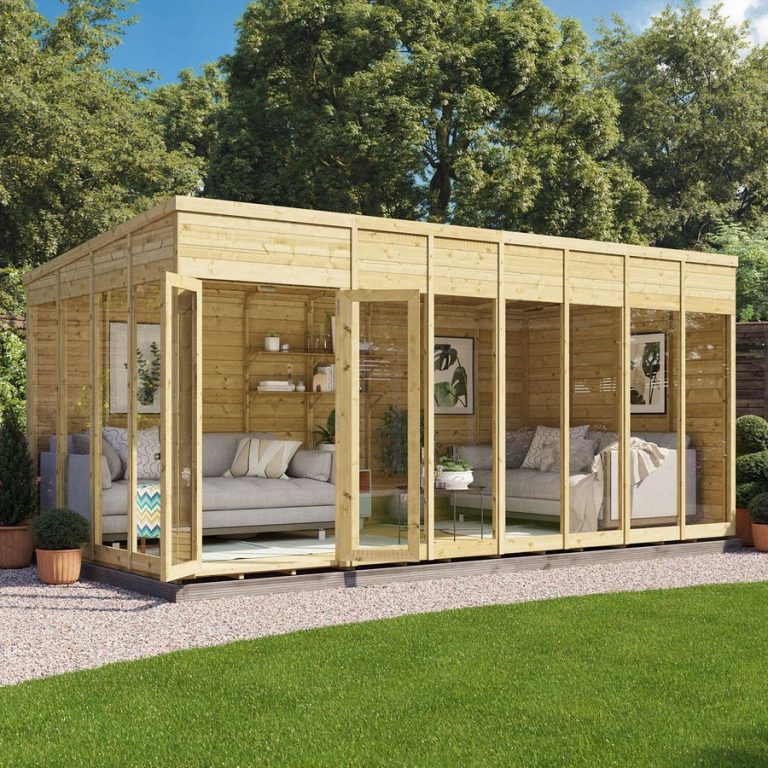 Switch Pent Tongue and Groove Summerhouse  - Wooden / 16x8 ft