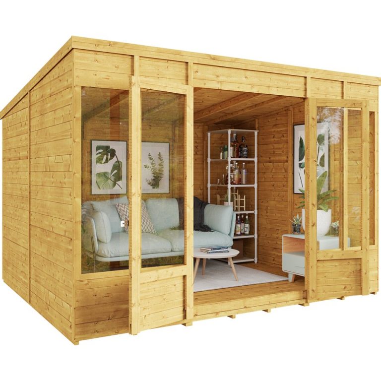 Bella Tongue and Groove Pent Summerhouse  - Wooden / No / 16x8 ft
