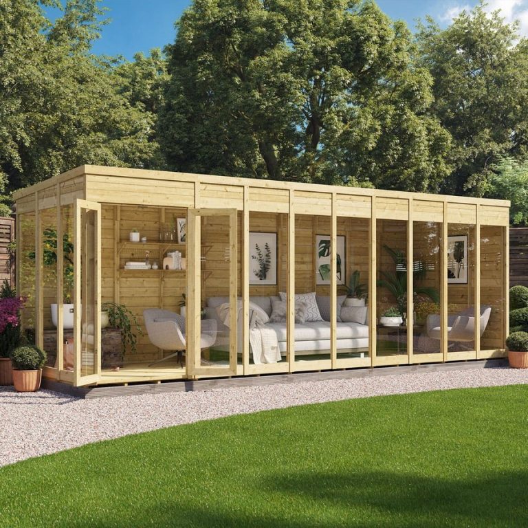 Switch Pent Tongue and Groove Summerhouse  - Wooden / 20x6 ft