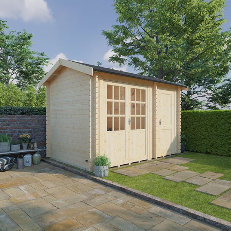 12'x8' The Capetus 44mm Log Cabin - Whichshed.co.uk