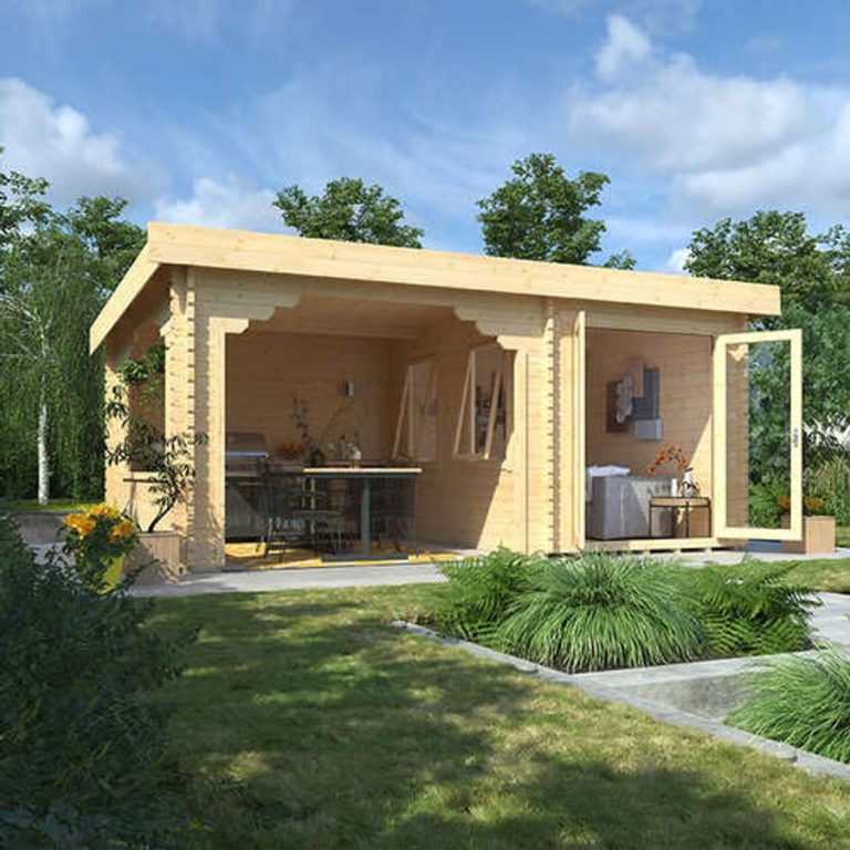18x12 The Hotham - 44mm Log Cabin - Whichshed.co.uk