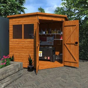 8'x8' Loglap Corner Shed - Wooden Corner Garden Sheds - Whichshed.co.uk