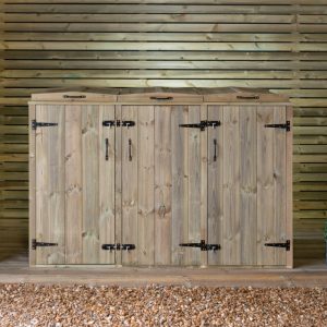 Garden Village Triple Wheelie Bin Store - 140L