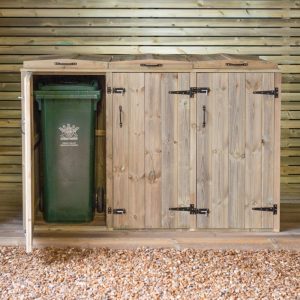 Garden Village Triple Wheelie Bin Store - Combi