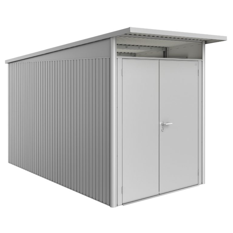 Biohort AvantGarde Size A4 Premium Metal Shed with Double Door - Silver