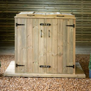 Garden Village Double Wheelie Bin Store - Combi