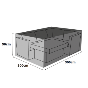 Ultimate Protector Square Corner Sofa Dining Set Cover - 300cm - Charcoal