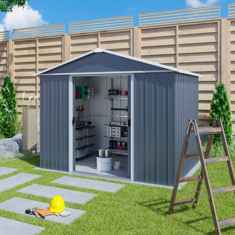 Yardmaster 10' x 8' Windowless Double Sliding Door Castleton Apex Metal Shed