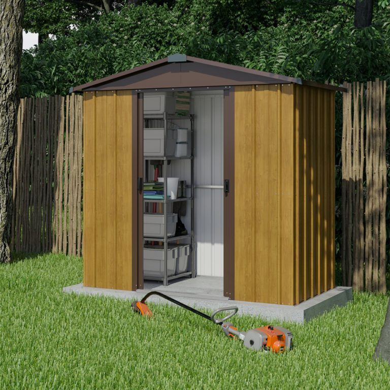 Yardmaster 6' x 5' Windowless Double Sliding Door Woodview Apex Metal Shed