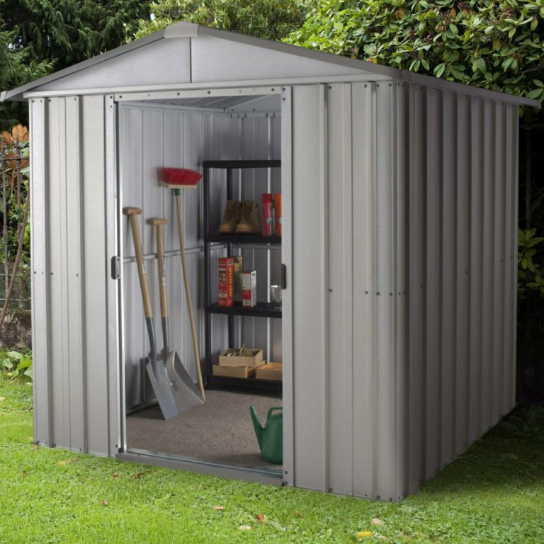 Yardmaster 6' x 8' Windowless Double Sliding Door Zinc Deluxe Apex Metal Shed